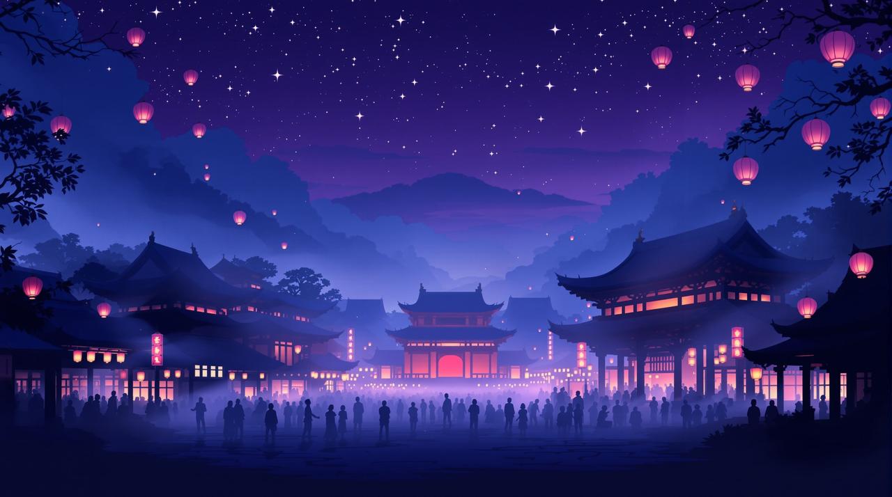 韩漫漫画 - 花灯如昼的国潮盛景